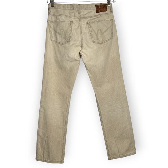 Citizens of Humanity COH SID Straight Leg Jeans SIZE 30 x 30 Beige Striped USA - Picture 2 of 10